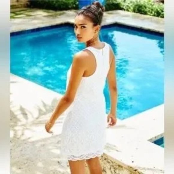 Lilly Pulitzer Stelle Resort White Paradise Island Lace Overlay Dress Size XS - Picture 3 of 16